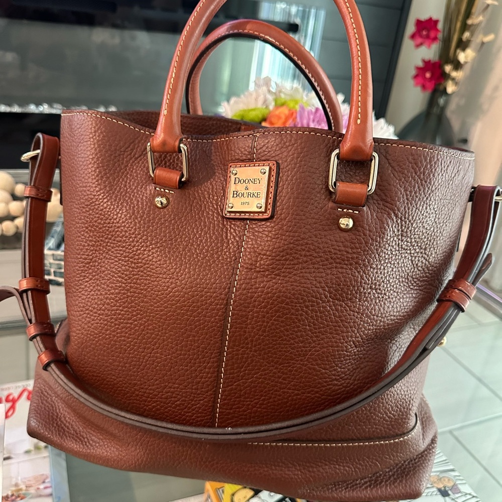 Dooney and Bourke Top Handle Brown Leather Shoulder Bag